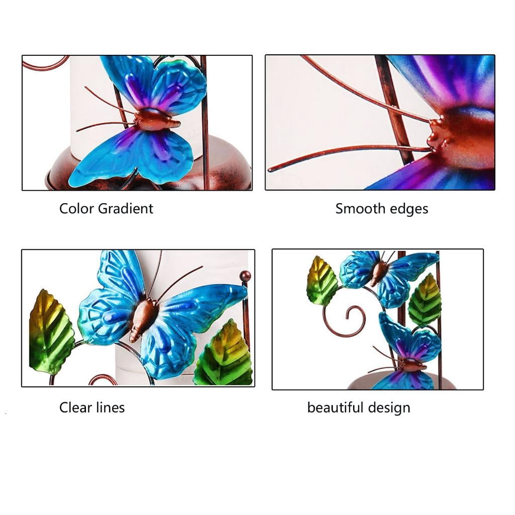 Osdhezcn Freestanding Iron Paper Towel Holder Decoration with Artistic Butterfly Accent