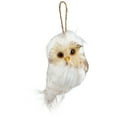thumbnail image 2 of Northlight Faux Fur Owl Christmas Ornament - 6" - White and Brown, 2 of 9