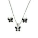 thumbnail image 2 of COLLAR DE MARIPOSA NEGRA DE PLATA Y ARETES, 2 of 4