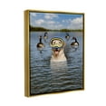 thumbnail image 3 of Funny Dog Goggles Swimming Bay Animals & Insects Graphic Art Metallic Gold Framed Art Print Wall Art, 3 of 6