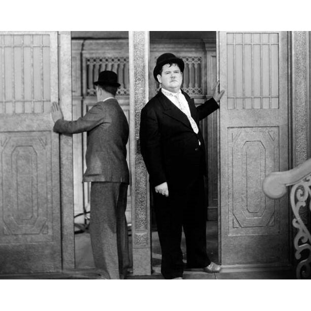 Laurel and Hardy Stan & Ollie look in different directions 24x36 poster