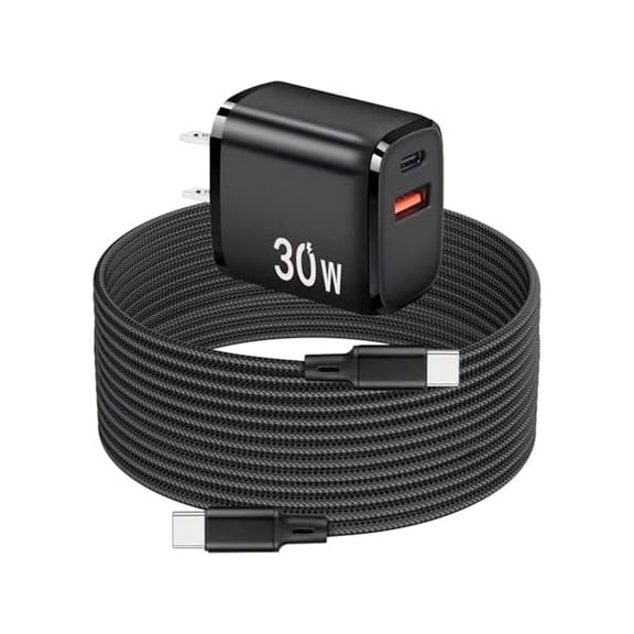 ZCPD 30W USB C Fast Charger Compatible with Meta Quest 3 3S - Dual Port USB Type C Adapter with 6.6ft C to C Charging Cable for Oculus Quest 2 VR Headset