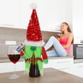 thumbnail image 4 of Xihbxyly Funda para Botella de Vino Navideña, Diseño de Gorro de Papá Noel con Lentejuelas, Elegante Decoración Navideña, Ideal para Mesas Festivas, Reutilizable y Suave, Se Adapta a La Mayoría de Bo, 4 of 7