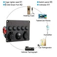 thumbnail image 4 of Car Boat 5 Gang ON-OFF Toggle Switch Panel 2USB 12V Fit Marine RV Truck Camper, 4 of 9