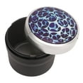 thumbnail image 3 of Portable Car Ashtray Mini Silver Edge Fire Prevention Smokeless Auto Ashtray with LED Light and Lid Blue Print, 3 of 14