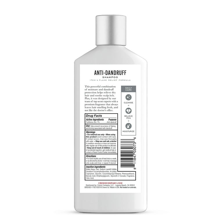 Cremo Anti-Dandruff Shampoo, Fresh Blend, 16oz - Walmart.com