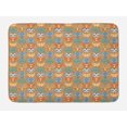 thumbnail image 1 of Cartoon Bath Mat, Forest Fauna Pattern Deer Owl Fox and Wolf Portraits on a Brown Toned Background, Non-Slip Plush Mat Bathroom Kitchen Laundry Room Decor, 29.5 X 17.5 Inches, Multicolor, Ambesonne, 1 of 2