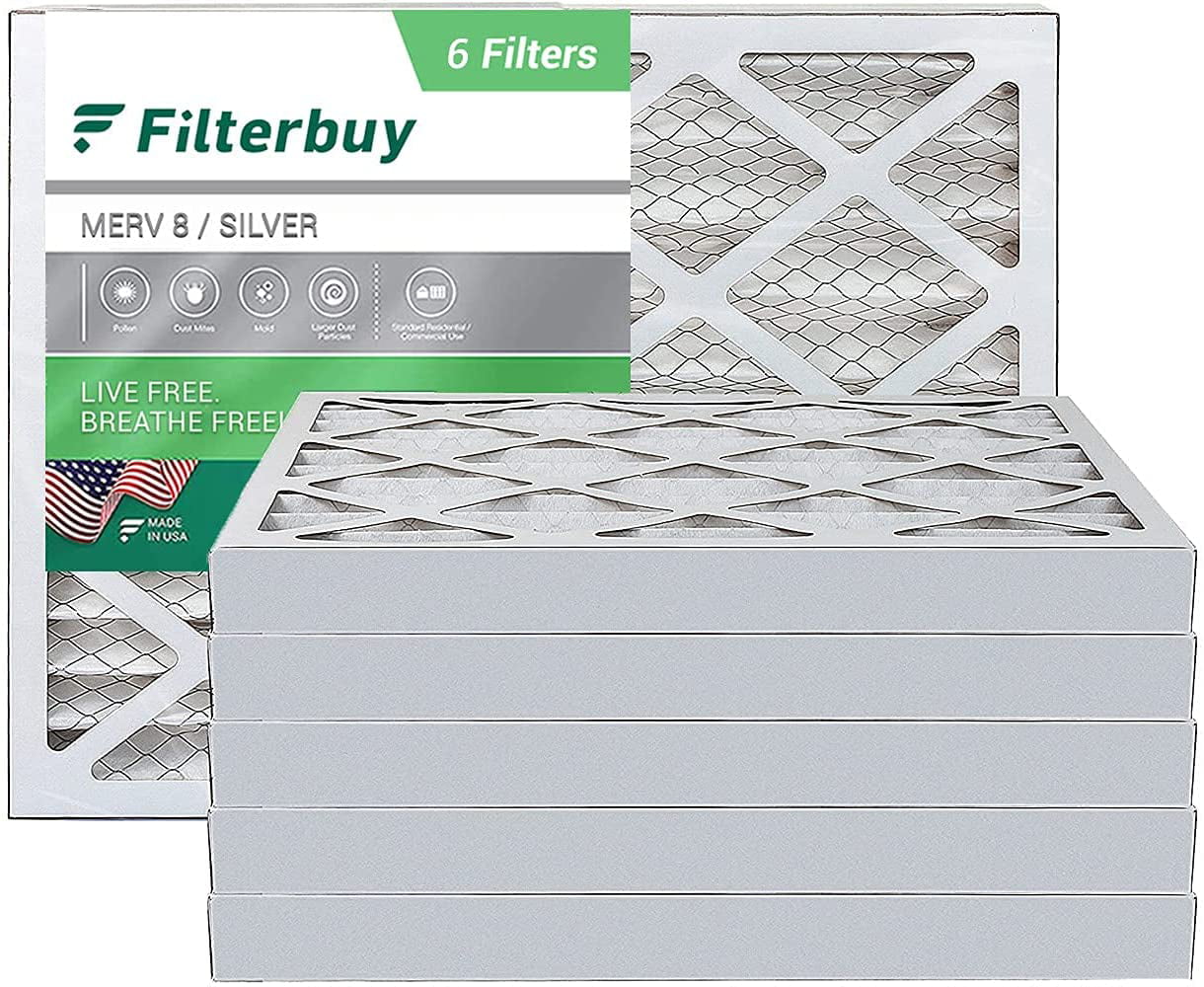 12x16x2 Dust and Pollen Merv 8 Replacement AC Furnace Air Filter 6 Pack 