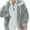 Gray-A, variant on Lovskoo Fleece Coat for Women Oversized Zip Up Long Sleeve Hooded Jacket Winter Warm Plus Size Sherpa Coat Gray-B