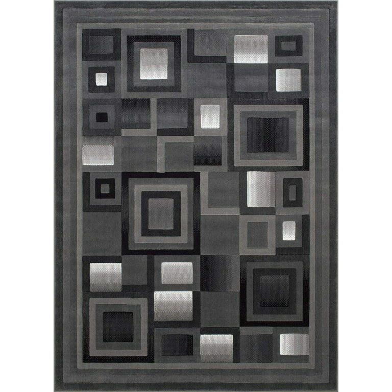 Handcraft Rugs Silver/Black and Grey Abstract Geometric Modern