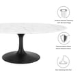 thumbnail image 5 of Modway Lippa 48" Oval Artificial Marble and Metal Coffee Table in Black/White, 5 of 7