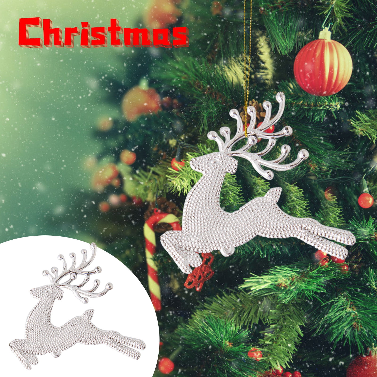 Christmas Tree Ornament Deer Chital Hanging Xmas Baubles Home Party Decoration