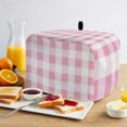 thumbnail image 2 of Light Pink Buffalo Check Toaster Cover 2 Slice, Farmhouse Plaid Modern Geometric Dustproof Bakeware Oven Protector with Top Hook, Waterproof Small Kitchen Appliance Toasters Dust Cover, 12"x7.5"x8", 2 of 8