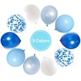 thumbnail image 2 of Globos de látex de confeti azul real, 50 globos de fiesta azul claro y blanco de 12 pulgadas para decoración de cumpleaños, bodas y fiestas Namotu HMYH167, 2 of 7