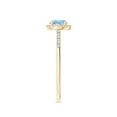 thumbnail image 3 of Angara Natural 0.4 Ct. Aquamarine with Diamond Halo Ring in 14K Yellow Gold for Women (Ring Size: 7), 3 of 9