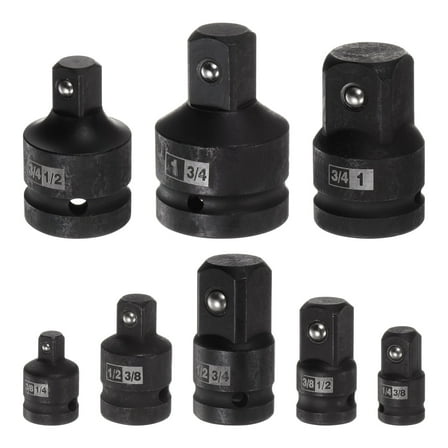 Impact Socket Adapter 1/4" 3/8" 1/2" 3/4" 1' Cr-V Steel for Impact Driver, 8 Pieces