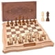 thumbnail image 1 of Juego de ajedrez AMEROUS magnético de madera de 15.6 pulgadas con ranuras de almacenamiento, 1 of 9