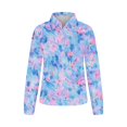 thumbnail image 4 of Women's Long Sleeve Shirts Fashion Floral Print Dressy Blouses Casual Turndown Collar Button Shirt Loose Drop Shoulder Tunic Tops Spring Summer Pullover Top Print 10 L, 4 of 6