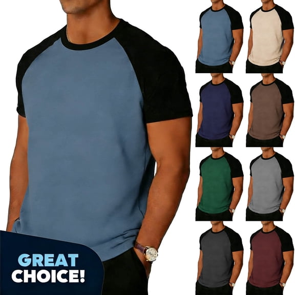 Coorders Men's Crewneck T-Shirts with Short Sleeve, Basis Casual Crew Tee Tops ,Big and Tall Army Green,Size XL