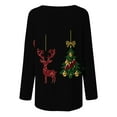 thumbnail image 4 of Uootdi Christmas Gifts Plus Size Long Sleeve Shirts Womens Xmas Gift Tree Santa Snowflake Deer Graphic Long Shirts Crewneck, 4 of 5