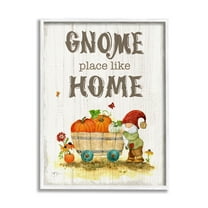 Stupell Industries Gnome Pun Garden Harvest Botanical & Floral Painting White Framed Art Print Wall Art, 16 x 20
