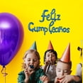 thumbnail image 4 of Kit de globos metálicos con letras cursivas Feliz Cumpleaños color Azul Marino, 4 of 5