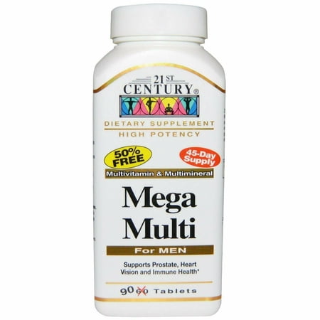 21st Century Mega Multi Men's High Potency Supplement, 90 Tabs, 2-Pack