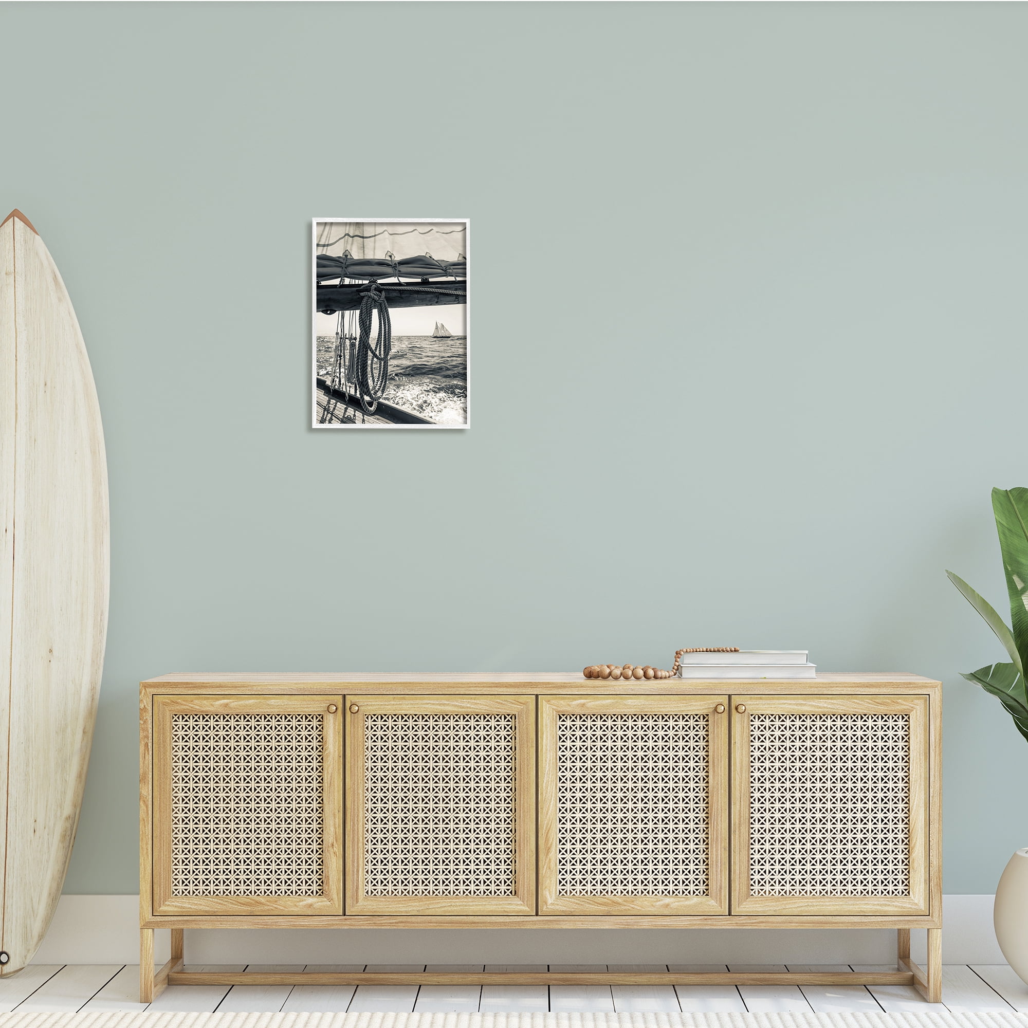 Stupell Indtries Ocean Sail Tie Line Vintage Ship Muted Photography,16 x 20,Design by Danita Delimont