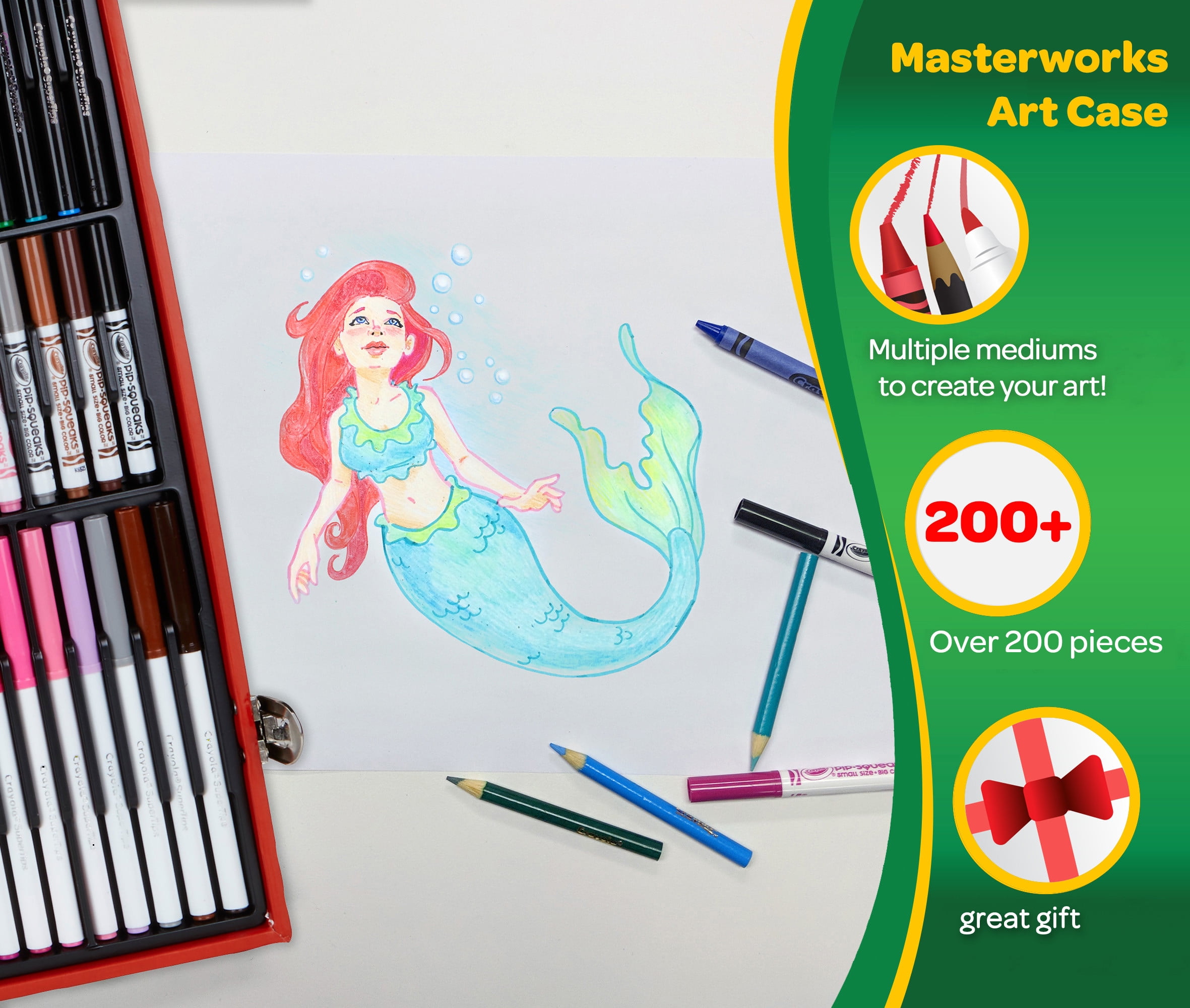 Crayola Masterworks Art Case (200+ Pcs), Art Set For Kids, Includes  Markers, Paints, Colored Pencils, & Crayons, Kids Back to School Supplies,  4+