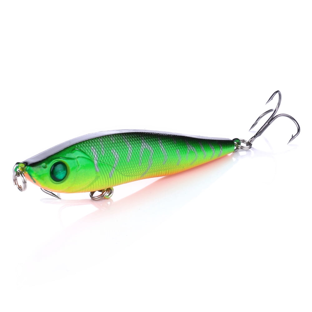 HENGJIA Fishing Lures, Pencil Plopper Fishing Lures for Bass Catfish Pike Perch, Sinking Minnow Pencil Popper Fishing lure for Freshwater or Saltwater