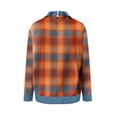 thumbnail image 5 of Women Long Sleeve Plaid Shirts Denim Collar Patchwork Stitching Sweatshirt Casual Tops, XL, 5 of 5