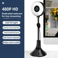 thumbnail image 1 of Cámara web 4K multidireccional con micrófono Base deslizante Luz de relleno LED Cámara web USB para webcast Transmisión de Skype F - 480p Yotijar Cámara web, 1 of 10