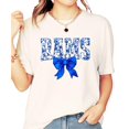 thumbnail image 7 of Rams Blue Floral Bow Shirt for Women & Teens Trendy Team Spirit Sports Fan Graphic Tee Ivory Shirt Adult X-Large, 7 of 7