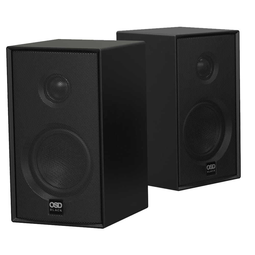 OSD Audio Nero MODQ2 3" Bookshelf Speaker Pair 100W, 3" Glass Fiber Woofer, 1" Silk Dome Tweeter