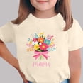 thumbnail image 2 of Zpanxa T-Shirts pour Tout-Petites Fille Imprimé Fête des Mères Col Rond Manches Courtes Haut Polyester Spandex 9-10 Ans, 2 of 5