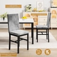 thumbnail image 6 of Lamerge Marble Kitchen Table Set with 4 Upholstered Velvet Chairs for Home Kitchen, Living Room, Dining Room, White and Gray, 6 of 8