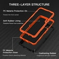 thumbnail image 2 of I-HONVA For Samsung Galaxy S21 Case,3-Layer Military Grade Drop Protection Anti-Slip Rugged Shockproof Dustproof Protection 6.2 inch Phone Case,Black Orange, 2 of 7