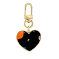thumbnail image 1 of Planet Red Blue Dark Night Sky Gold Heart Keychain Metal Keyring Holder, 1 of 3