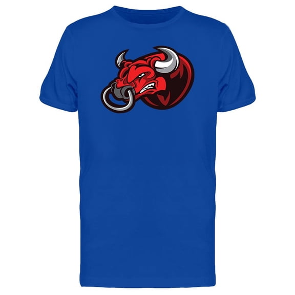 Red Angry Bull Head Mascot Tee Men's -Image by Shutterstock