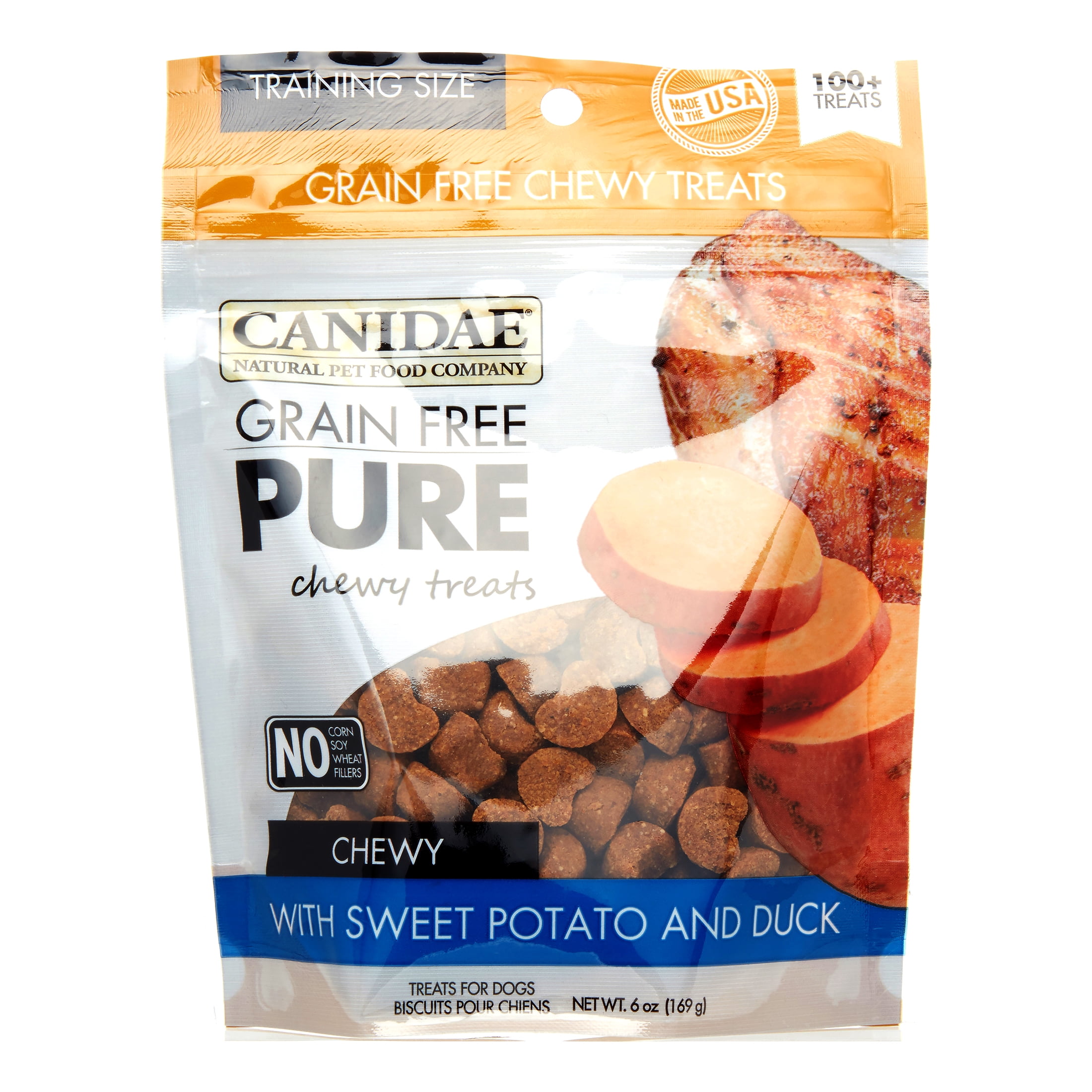 Canidae Pure Chewy Treats GrainFree Sweet Potato & Duck Dog Treat, 6