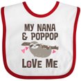 thumbnail image 3 of Inktastic Nana and Poppop Love Me Girls Baby Bib, 3 of 4