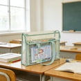 thumbnail image 4 of Green Clear Tote Bag Pvc Thickened Double Layer Waterproof Book Bag For Students School Exam, 4 of 7