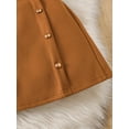 thumbnail image 6 of Mikrdoo Big Girls New Years Outfit Mandarin Collar Coat Buttons Skirts Beret Princess Skirt Set for Photo Shoot 13-14 Years,Brown, 6 of 9