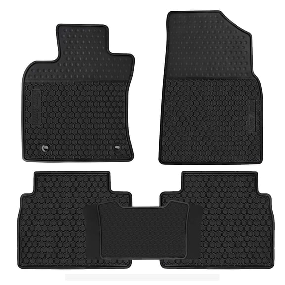 San Auto Car Floor Mats Custom Fit for Toyota Camry 8th 2018-2024 Rubber Black Car Floor Liners Set All Weather Protection Heavy Duty Odorless