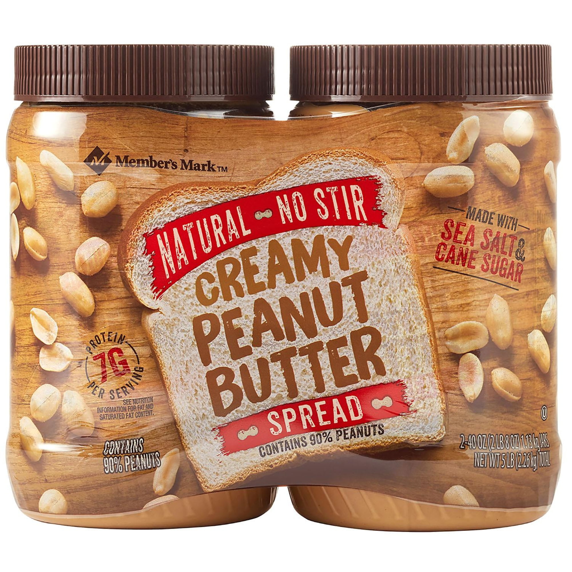 Member S Mark Natural No Stir Creamy Peanut Butter Spread (40 Oz., 2 Ct