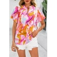 thumbnail image 4 of PRETTYGARDEN Boho Short Sleeve Floral Work Blouses for Women Dressy Casual V Neck Puff Sleeve Loose Chiffon Flowy Tops Shirts, 4 of 7