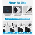 thumbnail image 2 of European Travel Plug Adapter, Meromore Travel Adapter with Type C, White, 2 of 7