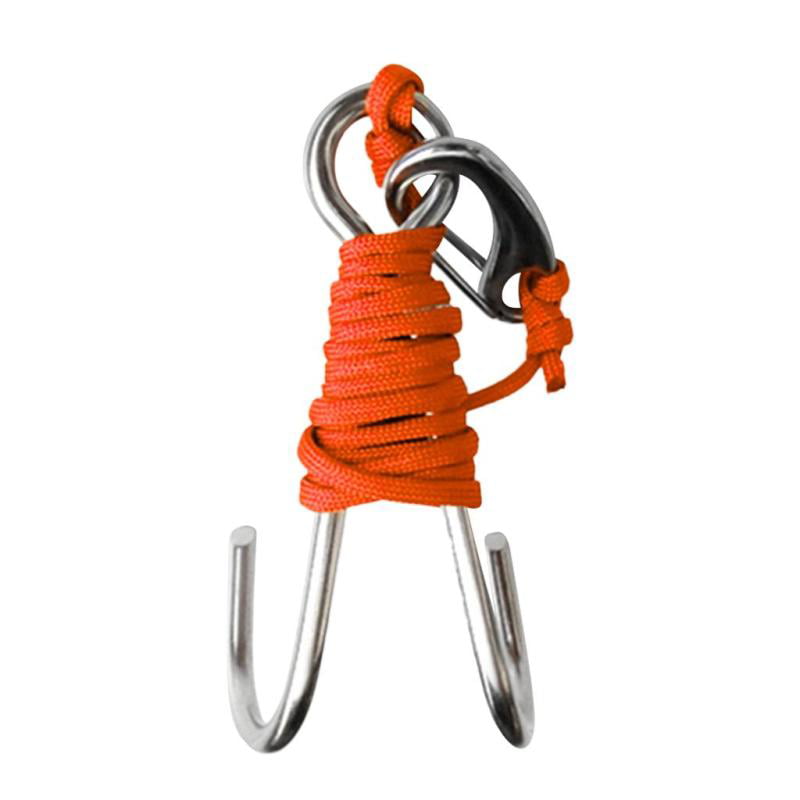 Scuba Diving Double Dual Stainless Steel Reef  Hook with Line Diving