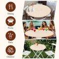 thumbnail image 7 of Beige Boho Round Tablecloth, Fitted Table Cover with Elastic for 45"-54" Round Tables, Farmhouse Middle Century Abstract Geometric Table Cloth Outdoor Indoor Dinning Party Waterproof Tablecloths, 7 of 7