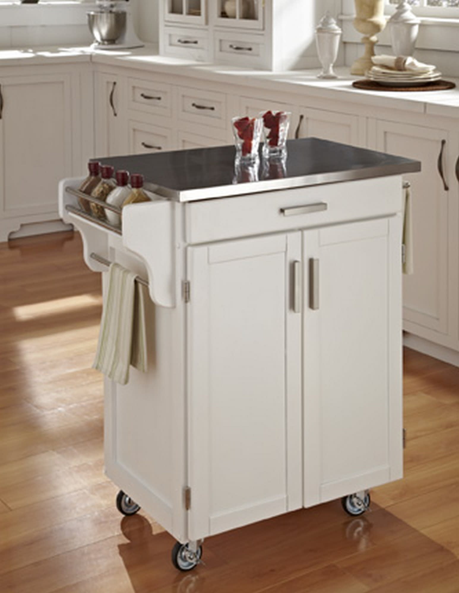 Homestyles Cuisine Cart OffWhite Kitchen Cart